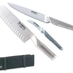 Avvolgibile Chef Entremetier Completo Di Coltelli Giapponesi Global