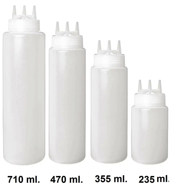 Flacone Dosatore 3 Beccucci In Polipropilene Bianco 2 Flacone Dosatore 3 Beccucci In Polipropilene Bianco - immagine 2