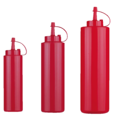 Flacone Dosatore, Biberon, Dosasalse In Polietilene - Colore Rosso