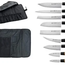 Classic Bag: Valigetta Completa Di 9 Coltelli Stile Giapponese Serie Classic