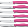 Coltelli Da Tavola Ondulati Di Victorinox Manico Fucsia - Set 6 Coltelli Tavola