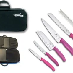 ALL PINK: Valigetta Completa Di 5 Coltelli Swiss Classic + 1 Grattugia Microplane